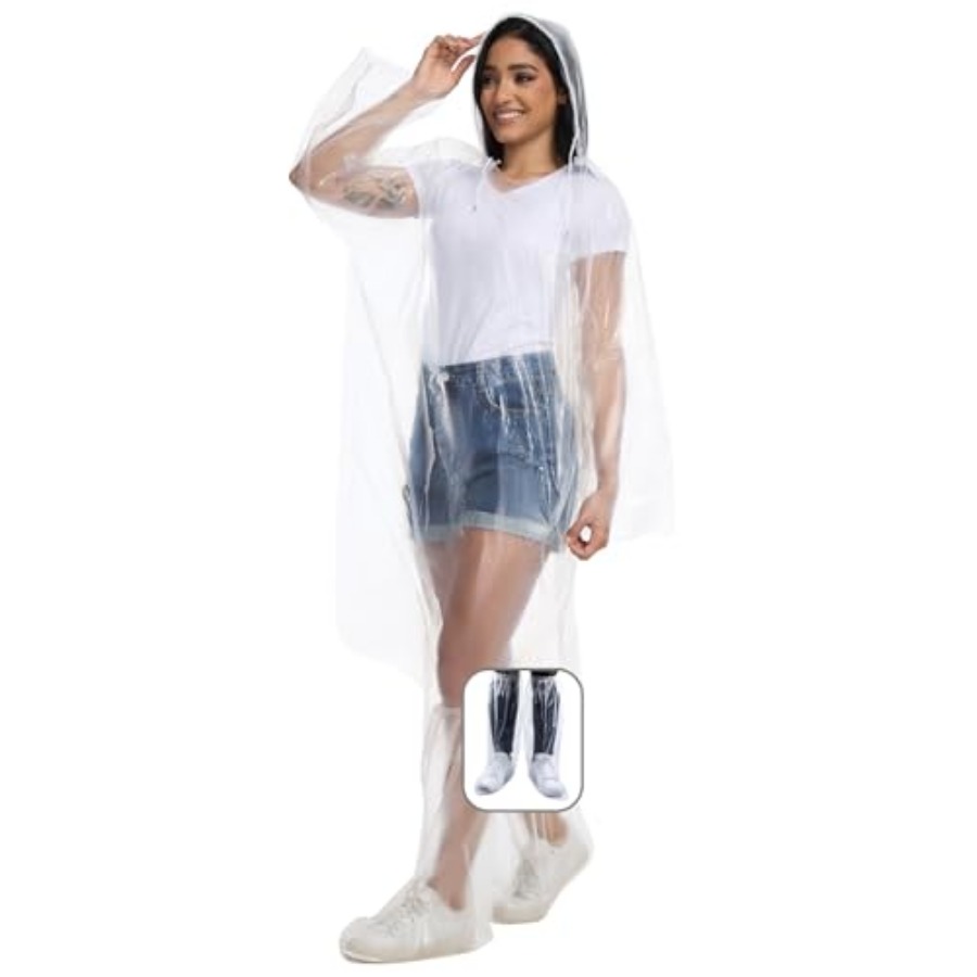 Emergency Poncho Rain - BATHRINS Disposable Rain Ponchos for Adults