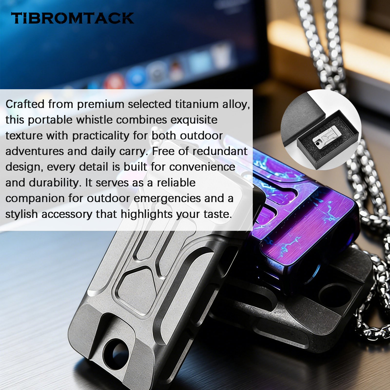 TIBROMTACK GR5 Titanium Emerge - огляд і ціна Emergency Whistle Loud