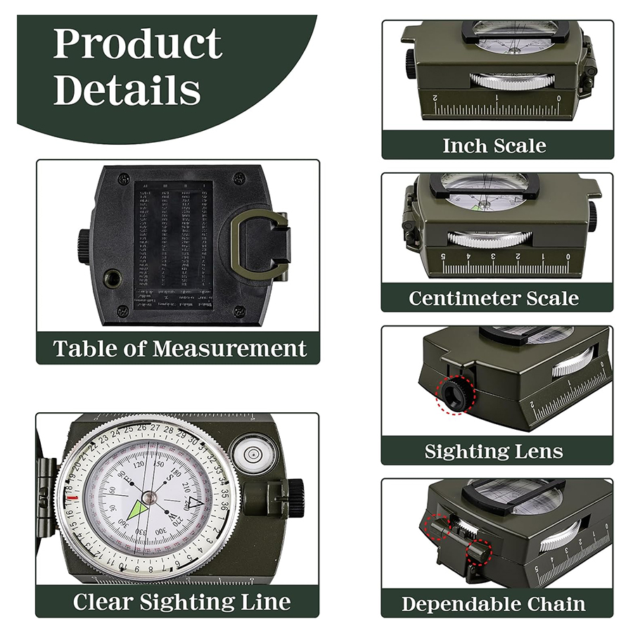 Tactical Survival Compass - Wa - огляд і ціна Compass Lensatic