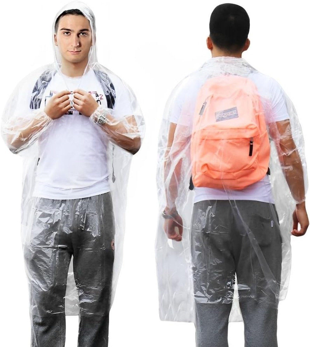 Clear Rain Ponchos for Adults  - огляд і ціна Emergency Poncho Rain