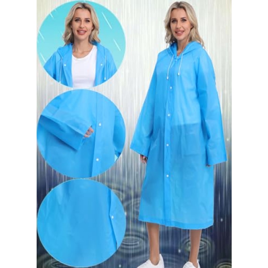 2-Pack Reusable Rain Ponchos f - огляд і ціна Emergency Poncho Rain