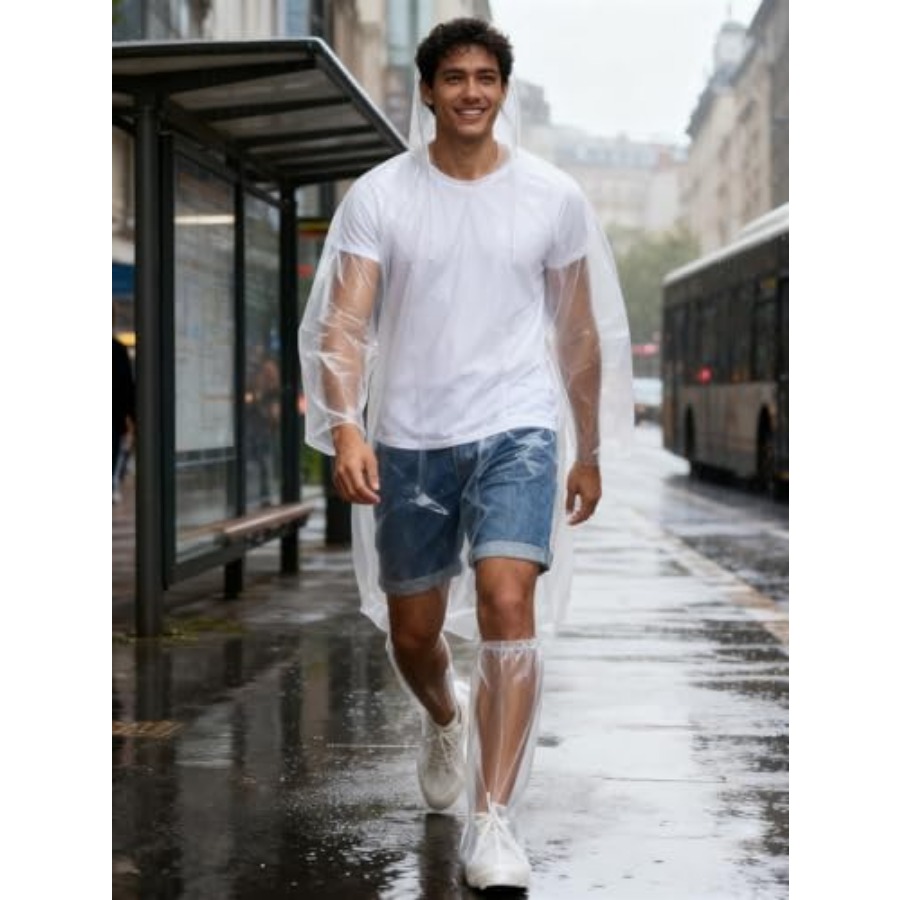 BATHRINS Disposable Rain Ponch - огляд і ціна Emergency Poncho Rain