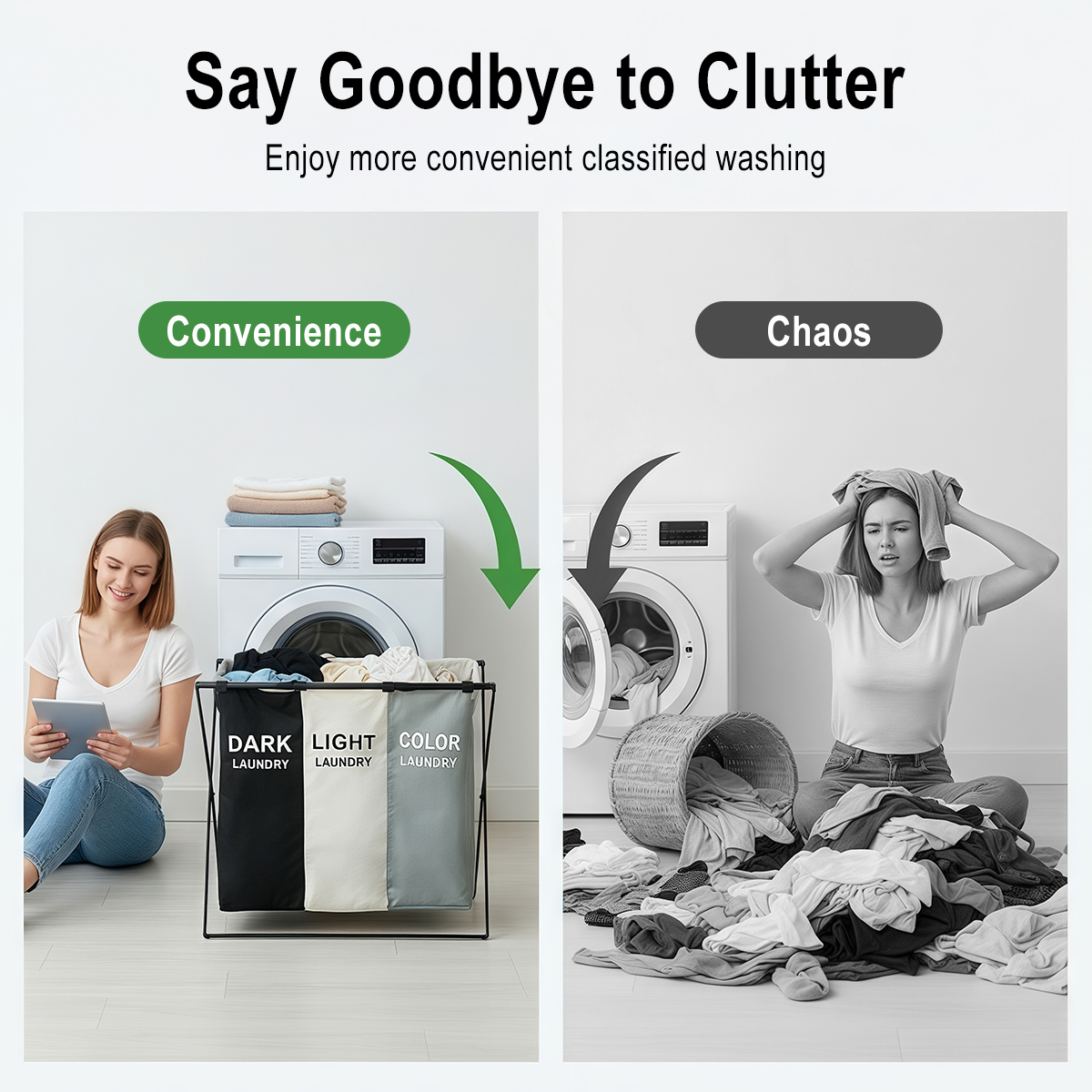 3 Section Folding Laundry Bask - огляд і ціна Water Bag Collapsible