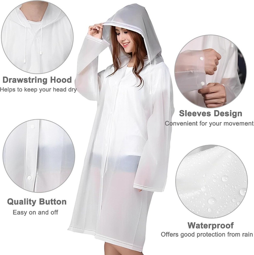 Reusable Rain Ponchos for Adul - огляд і ціна Emergency Poncho Rain