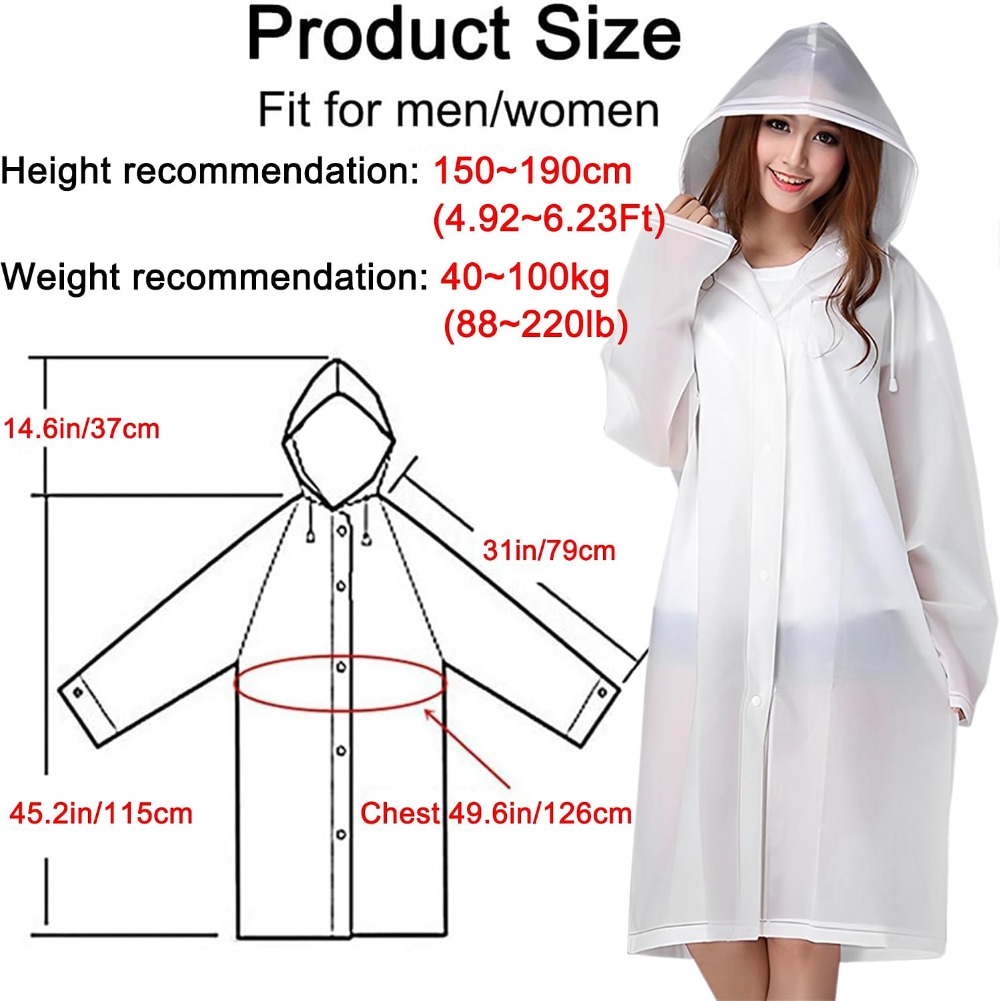 Reusable Rain Ponchos for Adul - огляд і ціна Emergency Poncho Rain