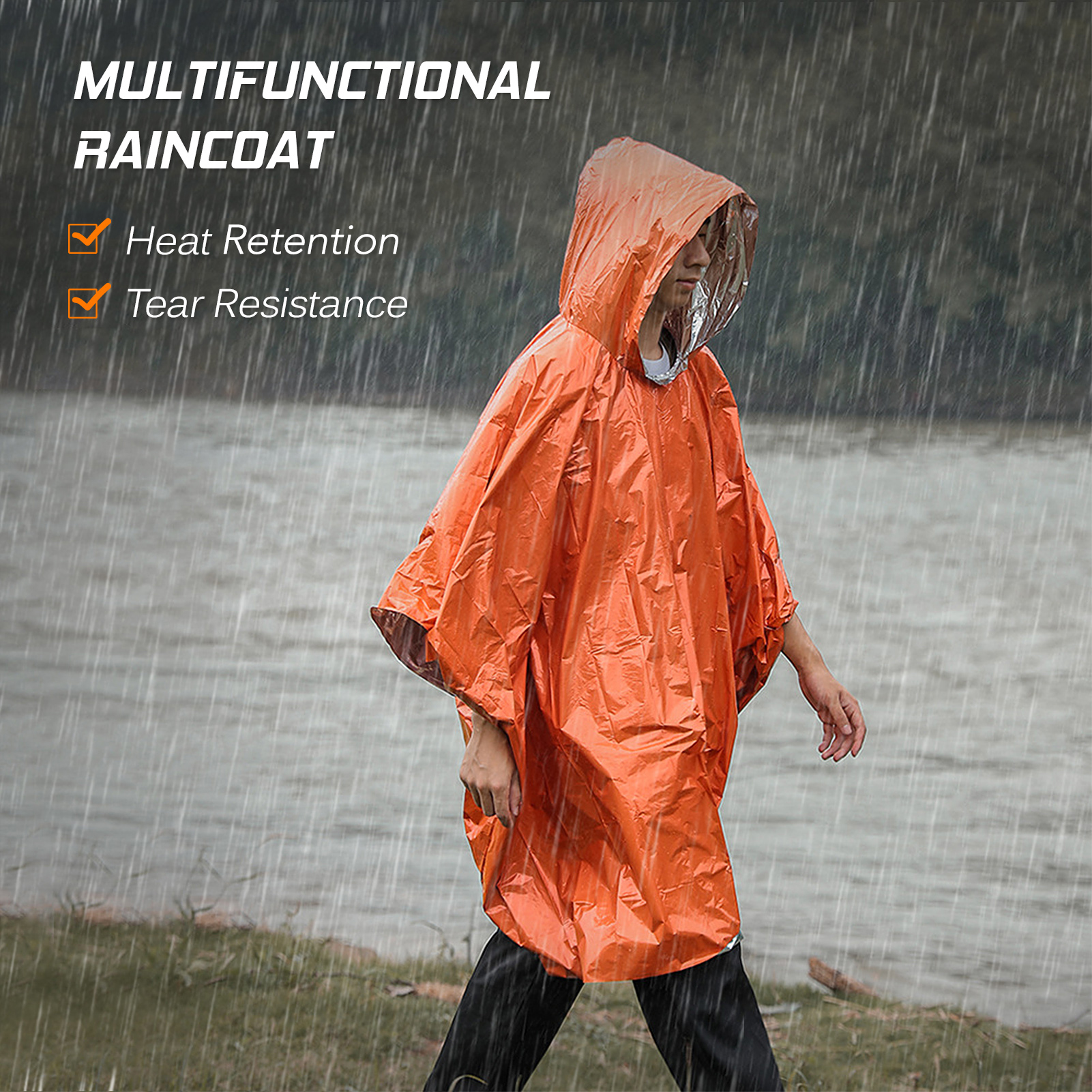 Emergency Rain Poncho Thermal  - огляд і ціна Emergency Poncho Rain