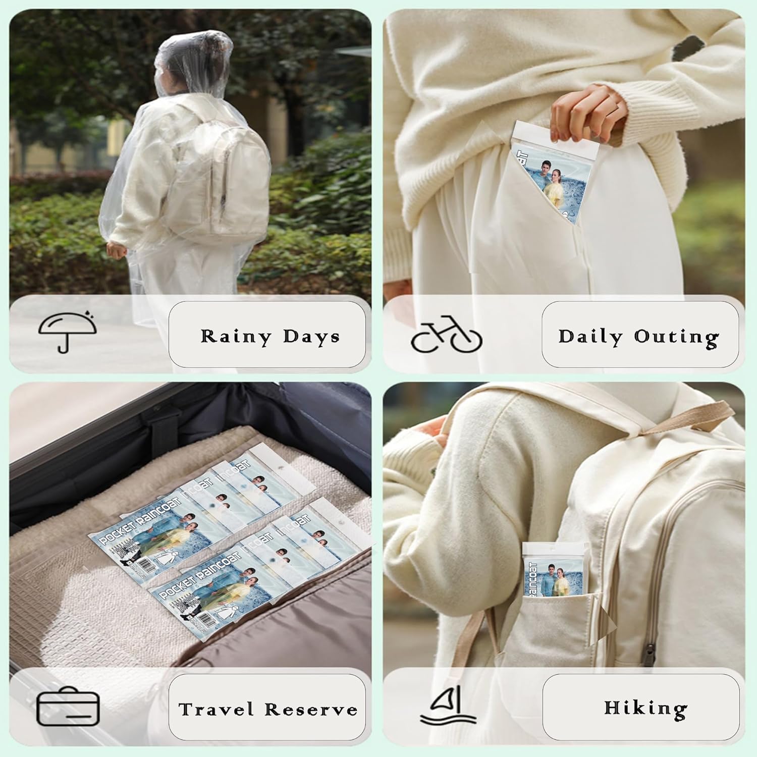 10 Pack Disposable Rain Poncho - огляд і ціна Emergency Poncho Rain