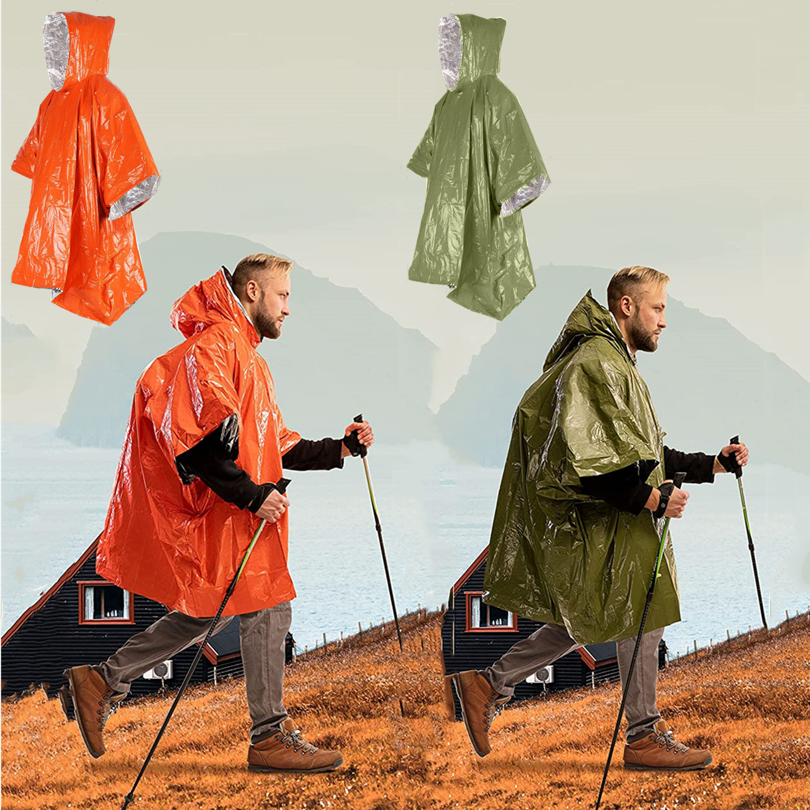 Emergency Disposable Aluminum  - огляд і ціна Emergency Poncho Rain