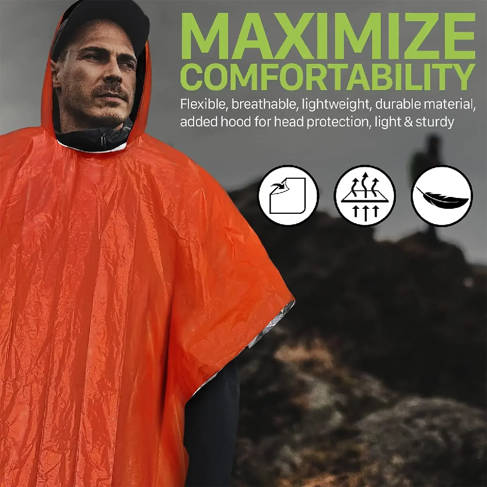 Emergency Rain Poncho Hood Reu - огляд і ціна Emergency Poncho Rain