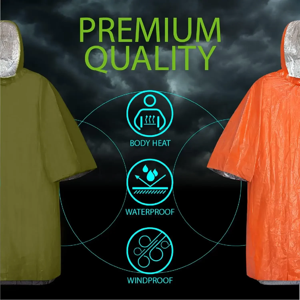 Emergency Rain Poncho Hood Reu - огляд і ціна Emergency Poncho Rain