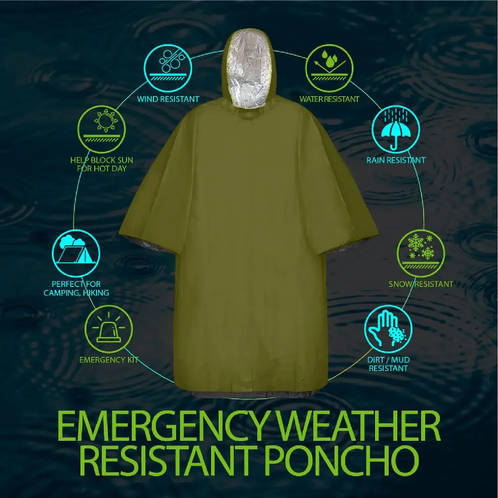 Emergency Rain Poncho Hood Reu - огляд і ціна Emergency Poncho Rain